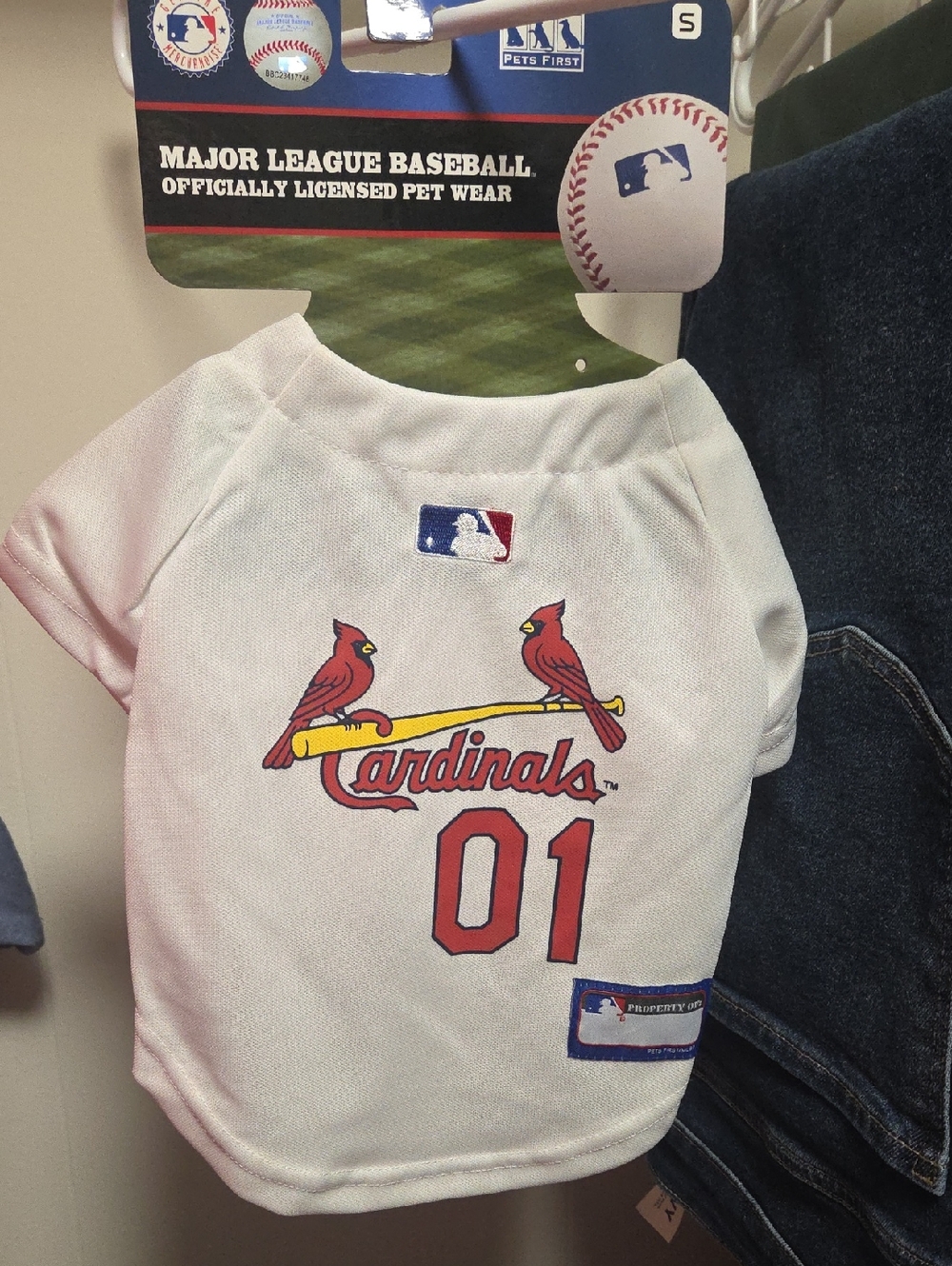 St. Louis Cardinals White Pet Baseball Jersey - Official MLB